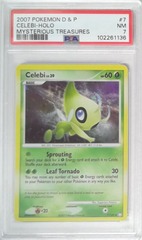V1798: 2007: Celebi: 7/123: Mysterious Treasures: D & P: PSA: 7: NM: 102261136